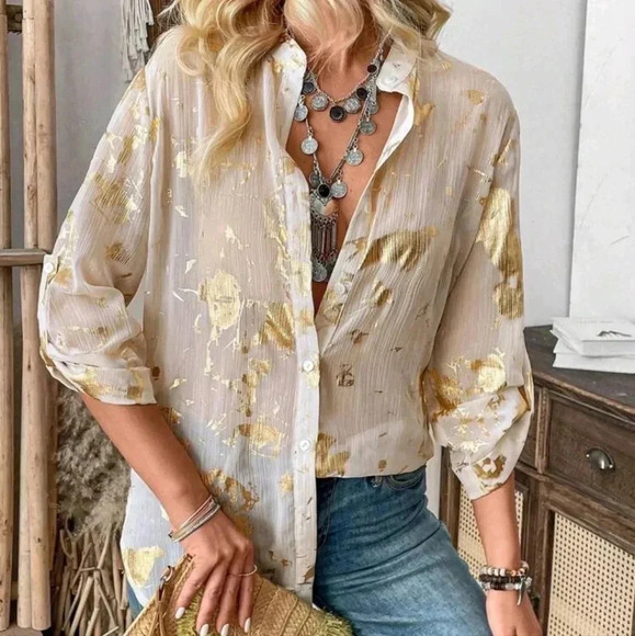 COPY - Ladies' Full PrintedLong Sleeve Shirt - Picture 4 of 5